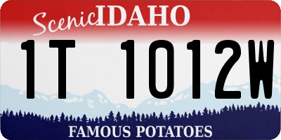 ID license plate 1T1012W