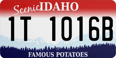 ID license plate 1T1016B