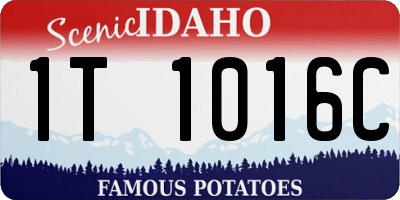 ID license plate 1T1016C