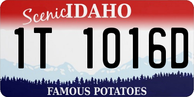 ID license plate 1T1016D