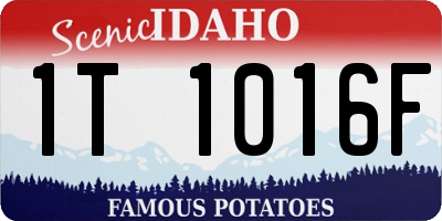 ID license plate 1T1016F
