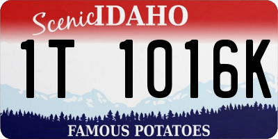 ID license plate 1T1016K