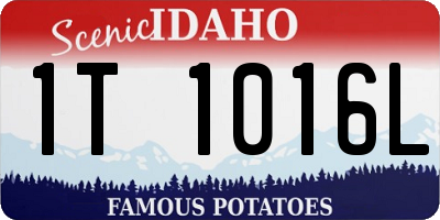 ID license plate 1T1016L