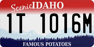 ID license plate 1T1016M
