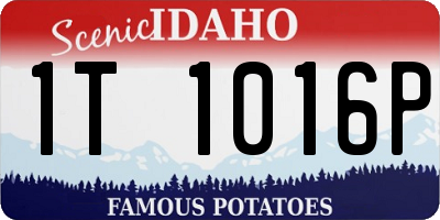 ID license plate 1T1016P