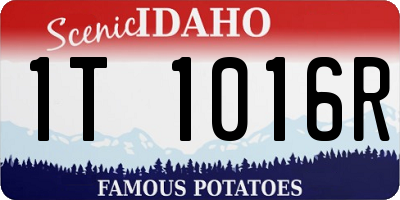 ID license plate 1T1016R