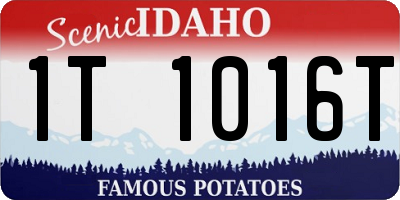 ID license plate 1T1016T