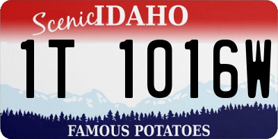 ID license plate 1T1016W