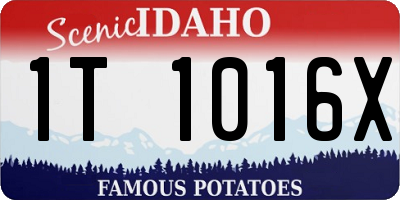 ID license plate 1T1016X