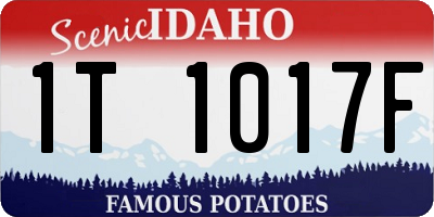 ID license plate 1T1017F