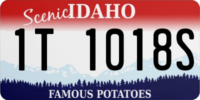 ID license plate 1T1018S