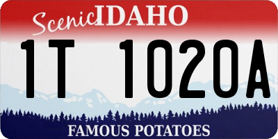 ID license plate 1T1020A