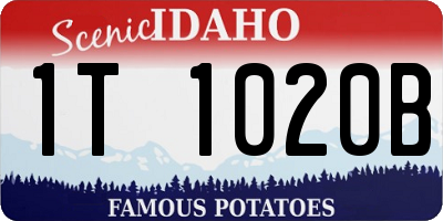 ID license plate 1T1020B