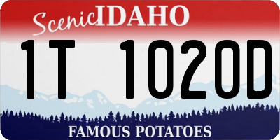 ID license plate 1T1020D