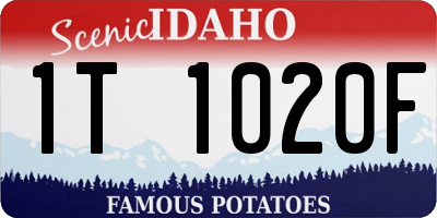 ID license plate 1T1020F