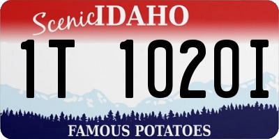 ID license plate 1T1020I