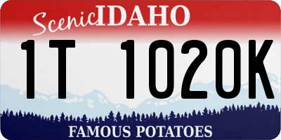 ID license plate 1T1020K