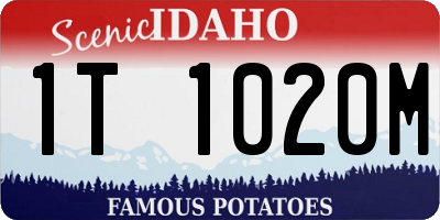 ID license plate 1T1020M