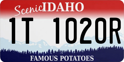 ID license plate 1T1020R