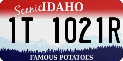 ID license plate 1T1021R