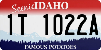 ID license plate 1T1022A