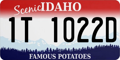 ID license plate 1T1022D