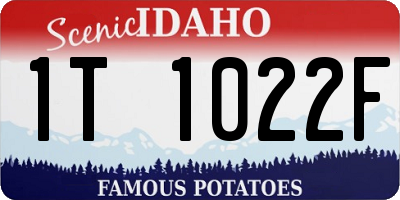 ID license plate 1T1022F