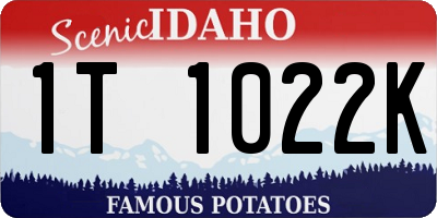 ID license plate 1T1022K