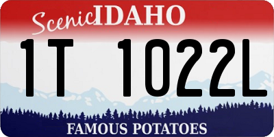 ID license plate 1T1022L