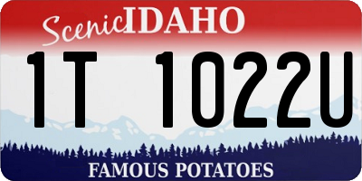 ID license plate 1T1022U