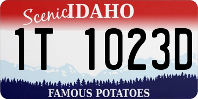 ID license plate 1T1023D