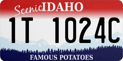 ID license plate 1T1024C