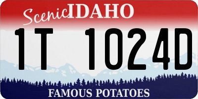 ID license plate 1T1024D