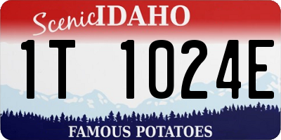 ID license plate 1T1024E