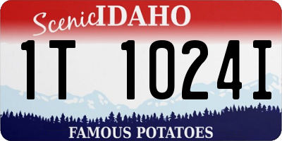 ID license plate 1T1024I