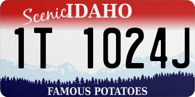 ID license plate 1T1024J
