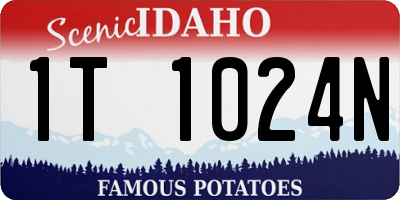 ID license plate 1T1024N