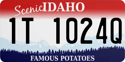 ID license plate 1T1024Q