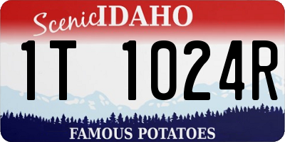 ID license plate 1T1024R