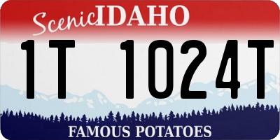 ID license plate 1T1024T