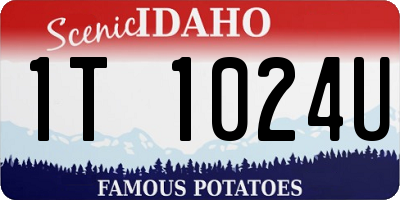 ID license plate 1T1024U