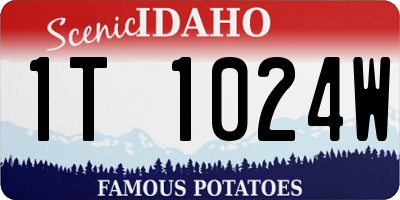 ID license plate 1T1024W