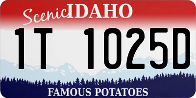 ID license plate 1T1025D