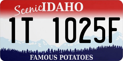 ID license plate 1T1025F