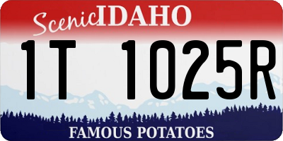 ID license plate 1T1025R