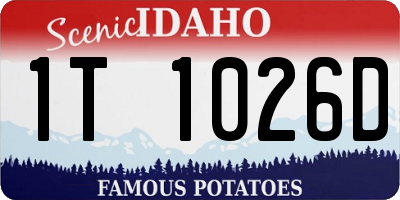 ID license plate 1T1026D