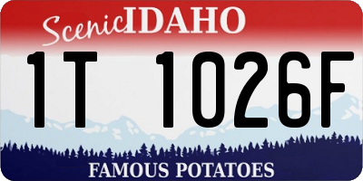 ID license plate 1T1026F