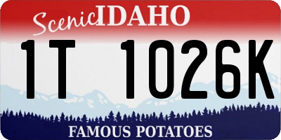 ID license plate 1T1026K