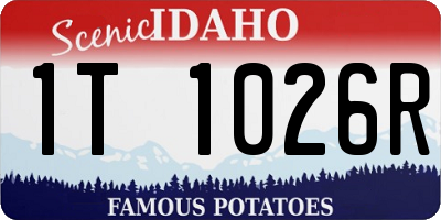 ID license plate 1T1026R