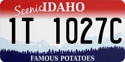 ID license plate 1T1027C